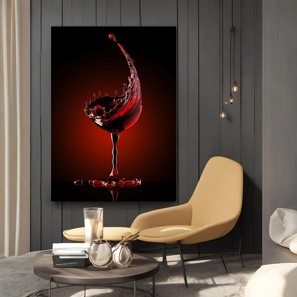 Splash of Color | Abstracte Muurdecoratie | Moderne Wijn Muurdecoratie | Rode Wanddecoratie Posters
