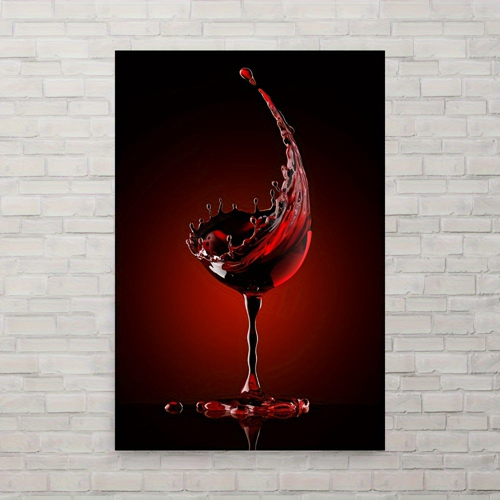 Splash of Color | Abstracte Muurdecoratie | Moderne Wijn Muurdecoratie | Rode Wanddecoratie Posters