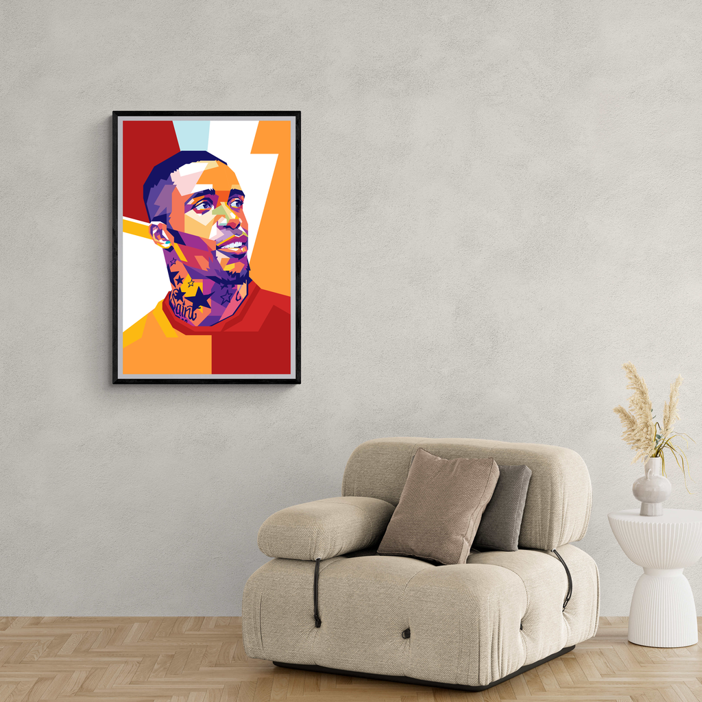 Wilfried Zaha | Pop Art Poster | Kleurrijke Muurdecoratie Voetbal | Muurdecoratie voor Huis