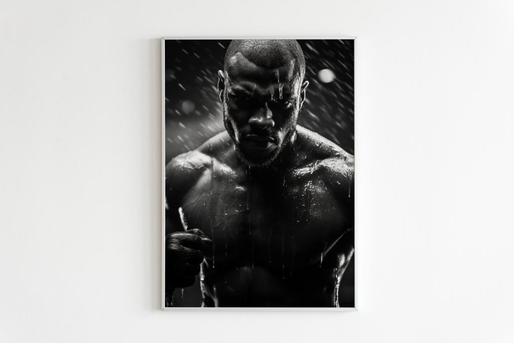 Boxing Scene | Poster | Muurdecoratie | Zwart-Wit Schilderijen | Wanddecoratie | Canvas Kunst