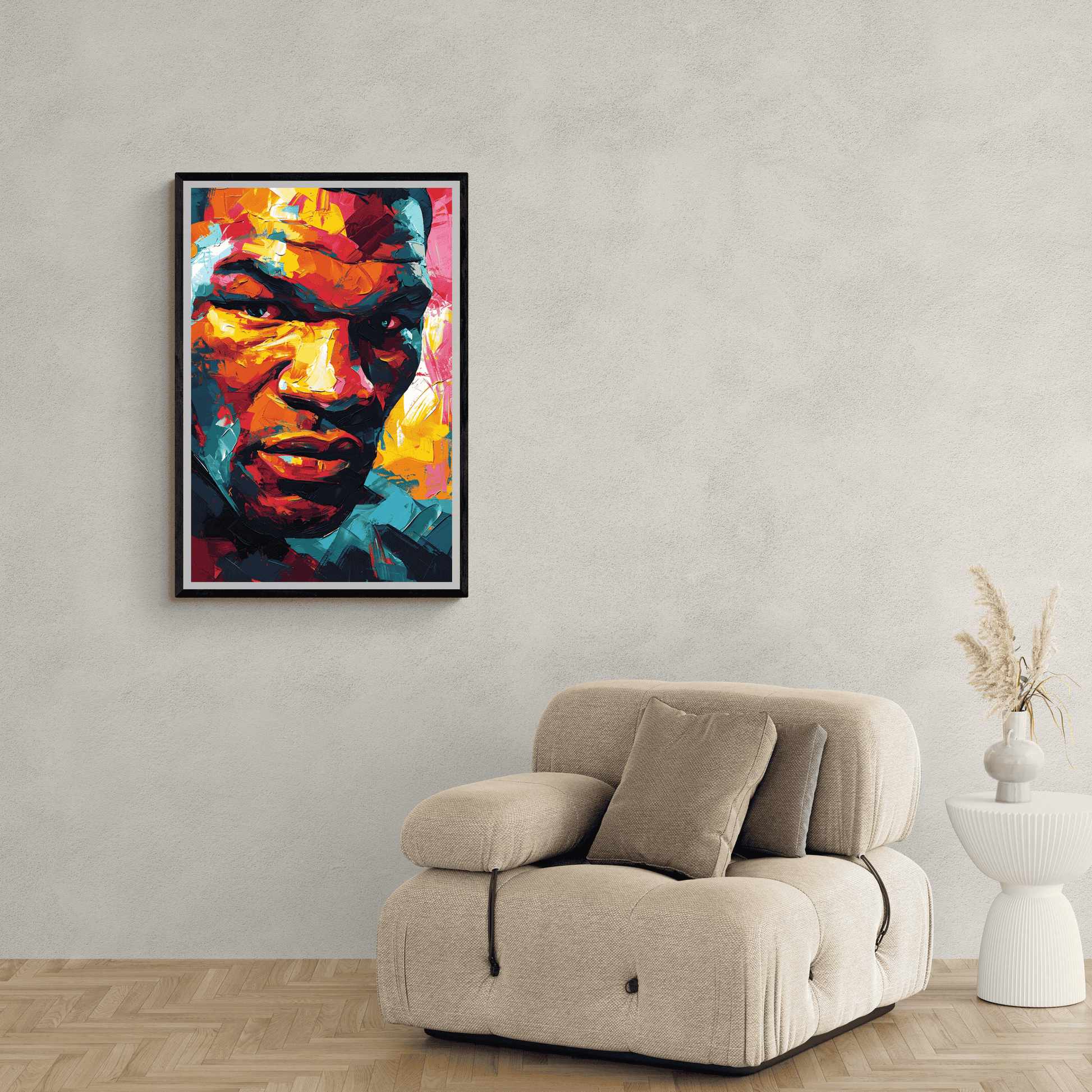 Mike Tyson | Kleurrijke Boks Legende Wanddecoratie | Watercolor Kunst Poster | Muurdecoratie Slaapkamer