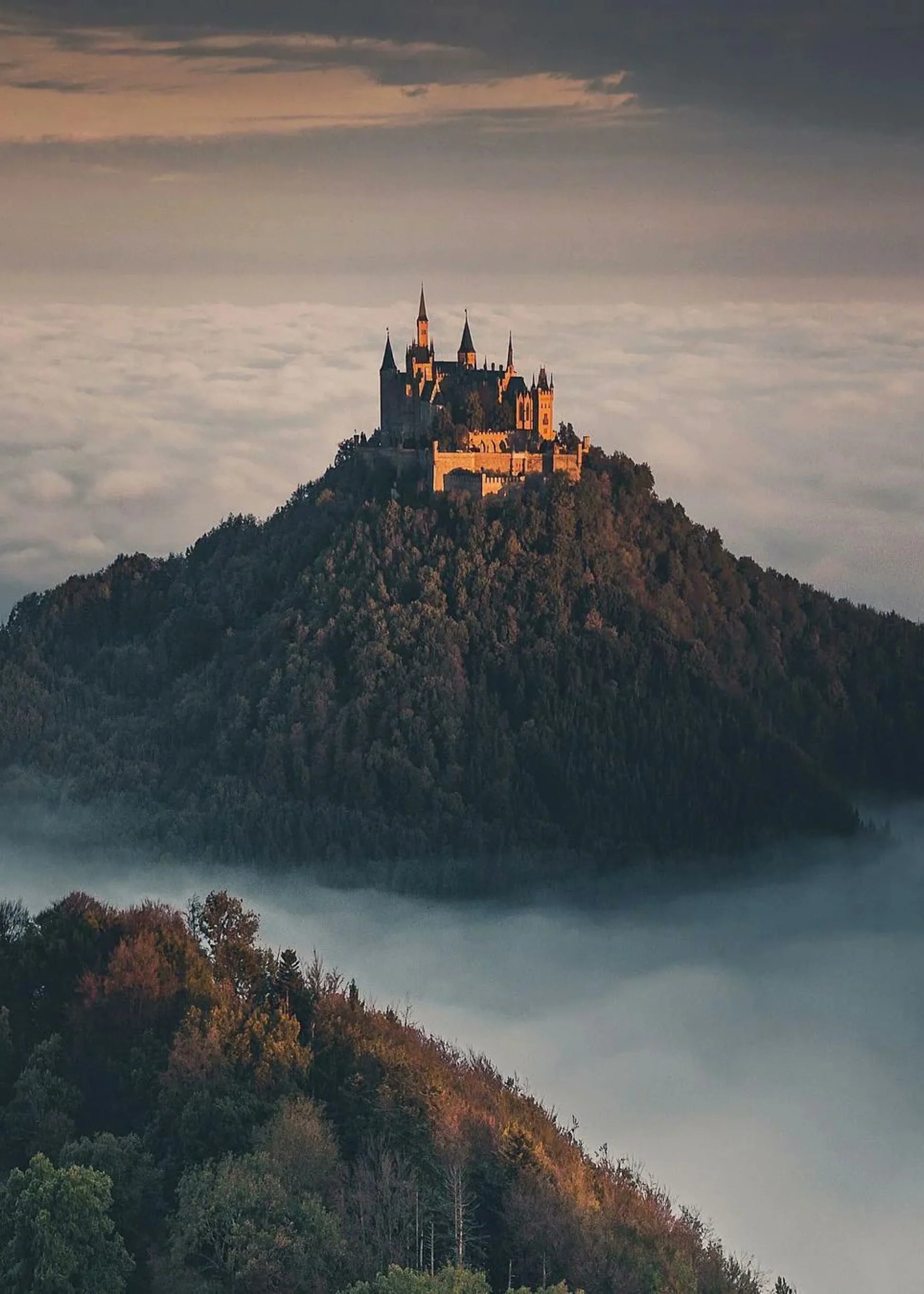 Hohenzollern Castle Poster | Muurdecoratie Duitsland | 1850 Architectuur | Europese Kastelen Kunst