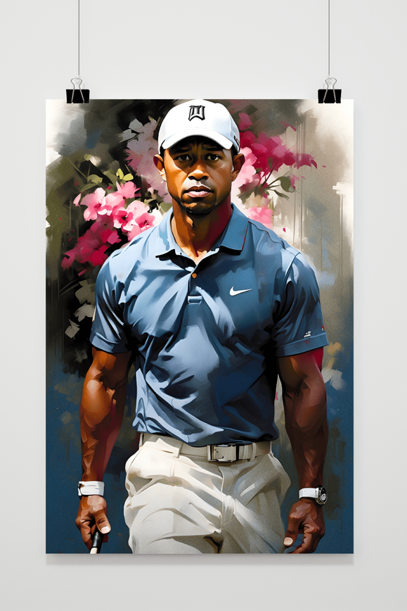 Tiger Woods Golf Legend Poster | Wanddecoratie | Muurdecoratie voor Golf Enthousiastelingen | Sport Kunst | Posters | Premium Kwaliteit