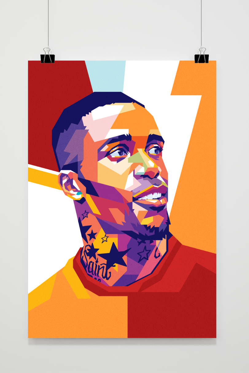 Wilfried Zaha | Pop Art Poster | Kleurrijke Muurdecoratie Voetbal | Muurdecoratie voor Huis