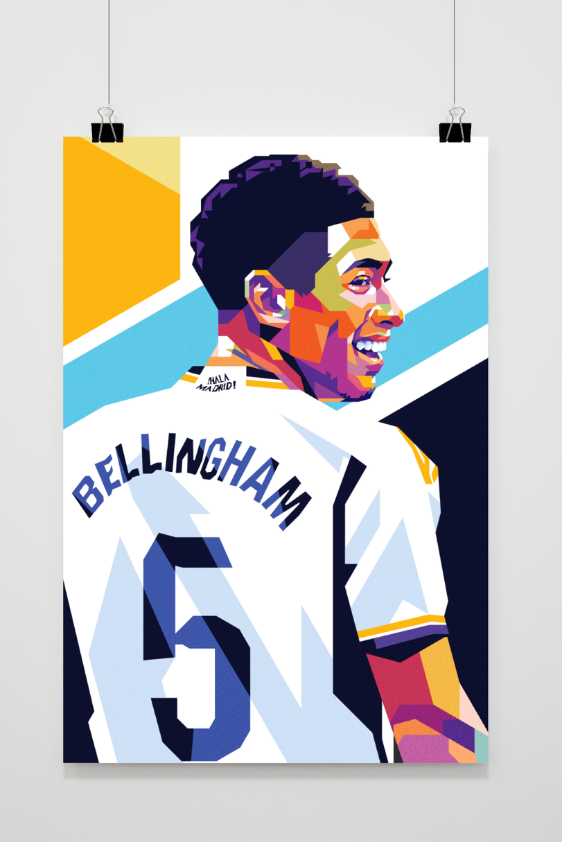 Jude Bellingham | Poster | Muurdecoratie Voetbal Ster | Sport Wanddecoratie | Schilderijen voor Huis & Tuin