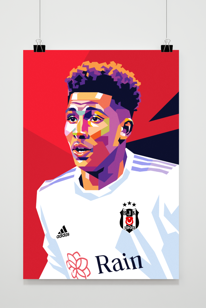 Gedson Fernandes | Sport Poster Wanddecoratie | Muurdecoratie Voetbal Kunst | Posters en Prints
