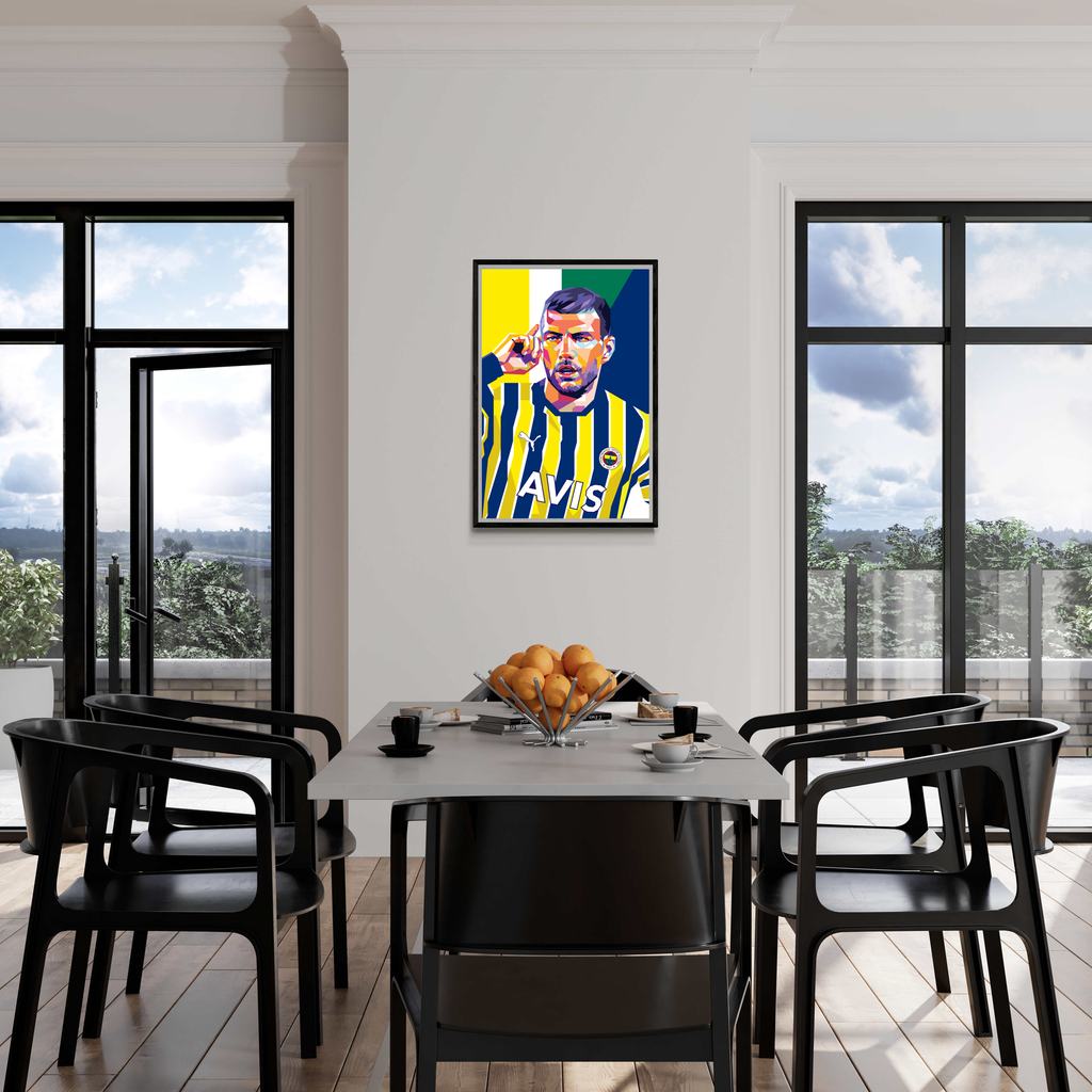 Edin Dzeko Poster | Voetbal Ster Schilderijen | Muurdecoratie Kunst | Wanddecoratie Kunstwerk | Soccer Player Art Print
