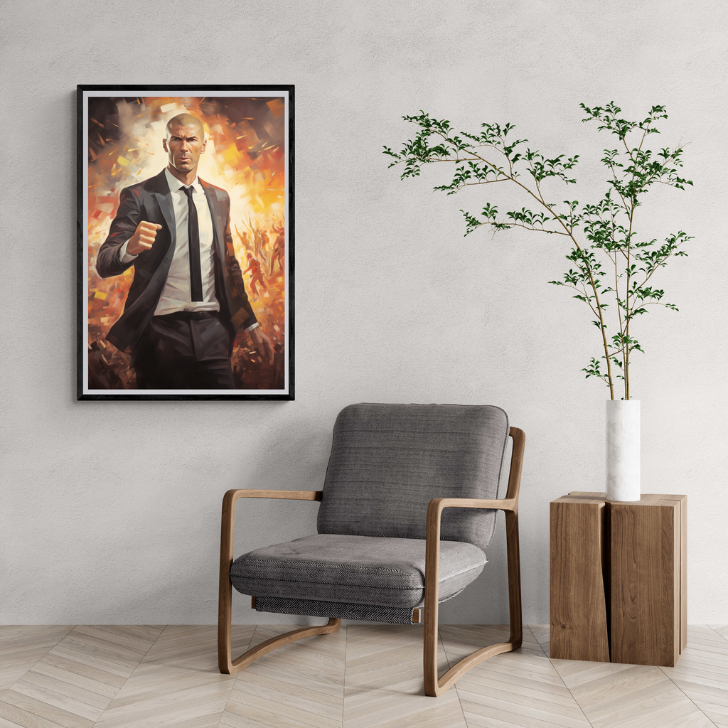 Zidane Posters | Inspirerende Muurdecoratie | Voetballegende Kunst | Wanddecoratie Huis & Tuin