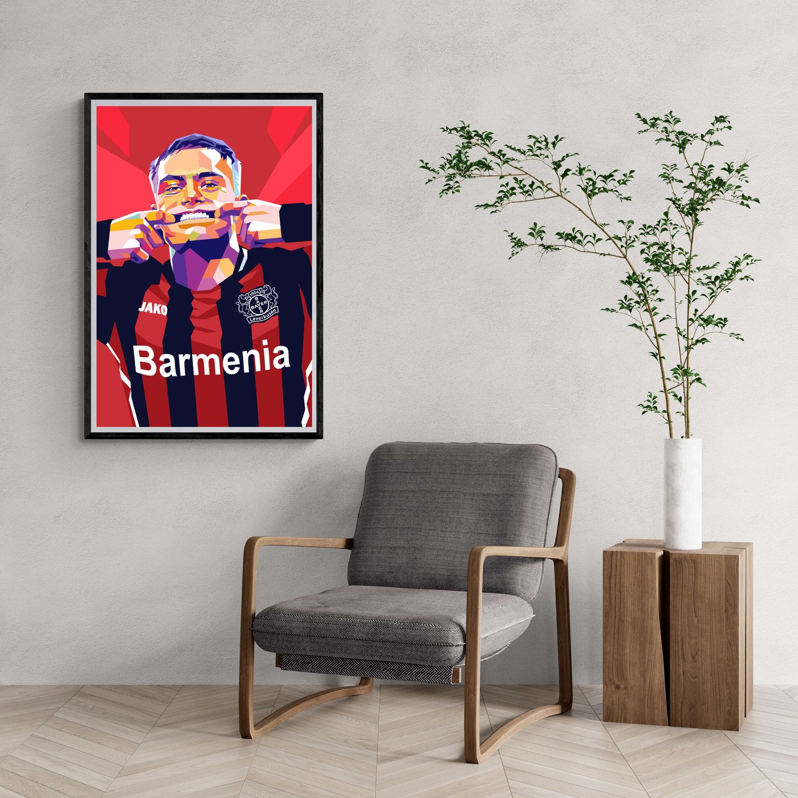 Florian Wirtz | Voetbal Ster Poster | Wanddecoratie | Muurdecoratie | Kunst in Levendige Kleuren | Hoge Kwaliteit Print