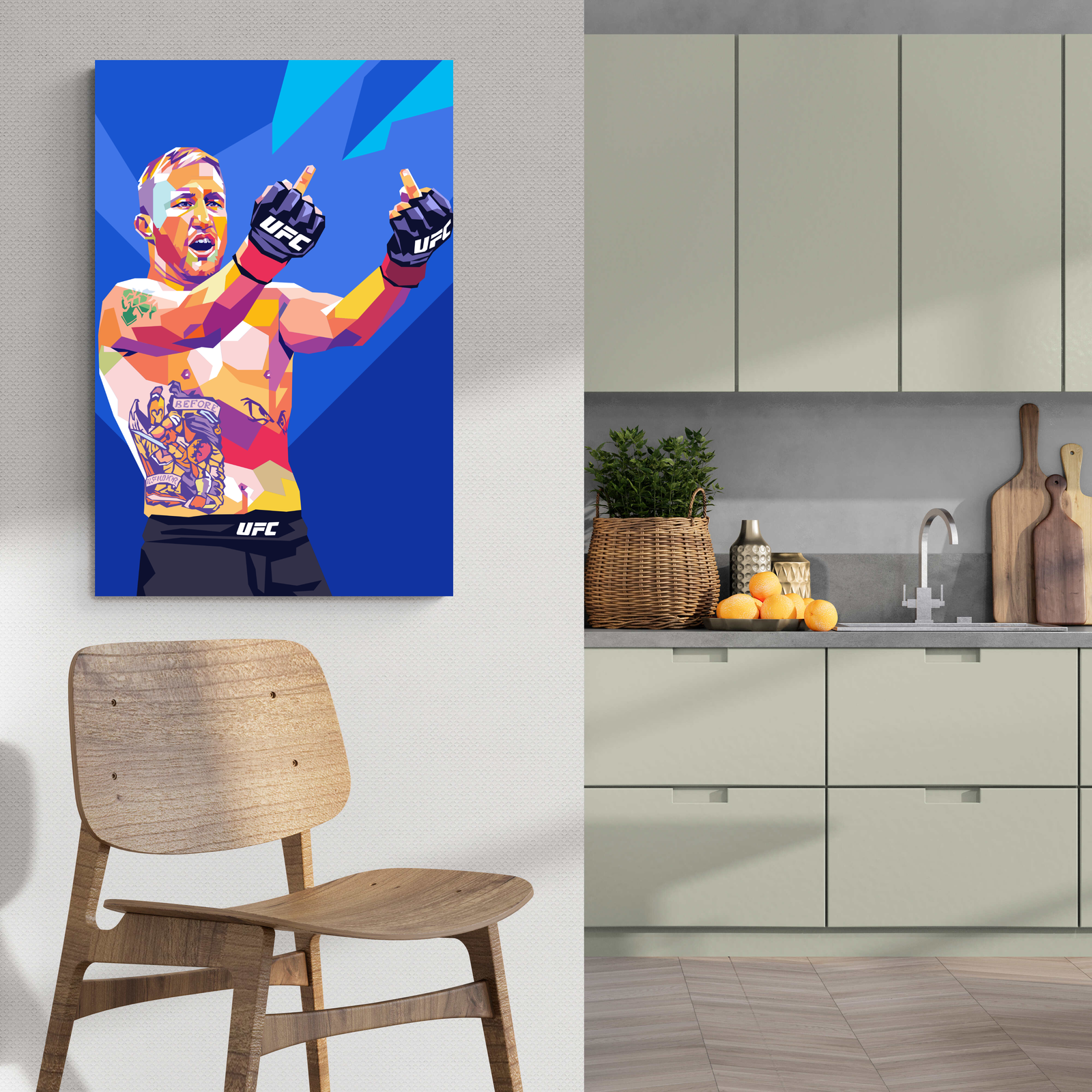 Justin Gaethje | Sport Posters | MMA Wanddecoratie | Hoogwaardige Prent | Muurdecoratie voor Thuis | Mixed Martial Arts Fans