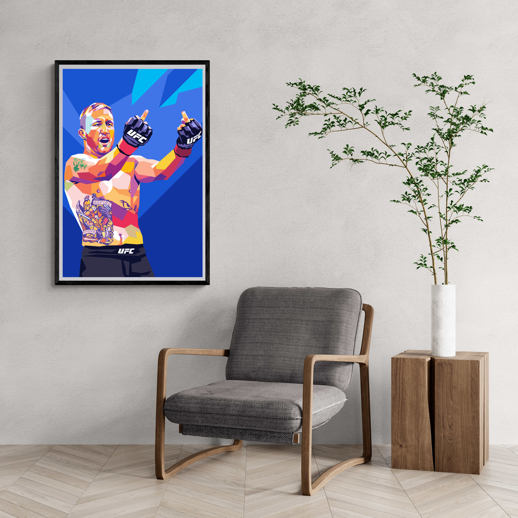 Justin Gaethje | Sport Posters | MMA Wanddecoratie | Hoogwaardige Prent | Muurdecoratie voor Thuis | Mixed Martial Arts Fans