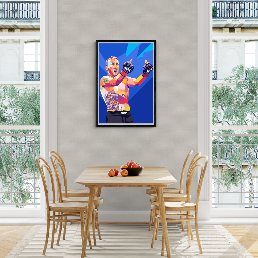 Justin Gaethje | Sport Posters | MMA Wanddecoratie | Hoogwaardige Prent | Muurdecoratie voor Thuis | Mixed Martial Arts Fans