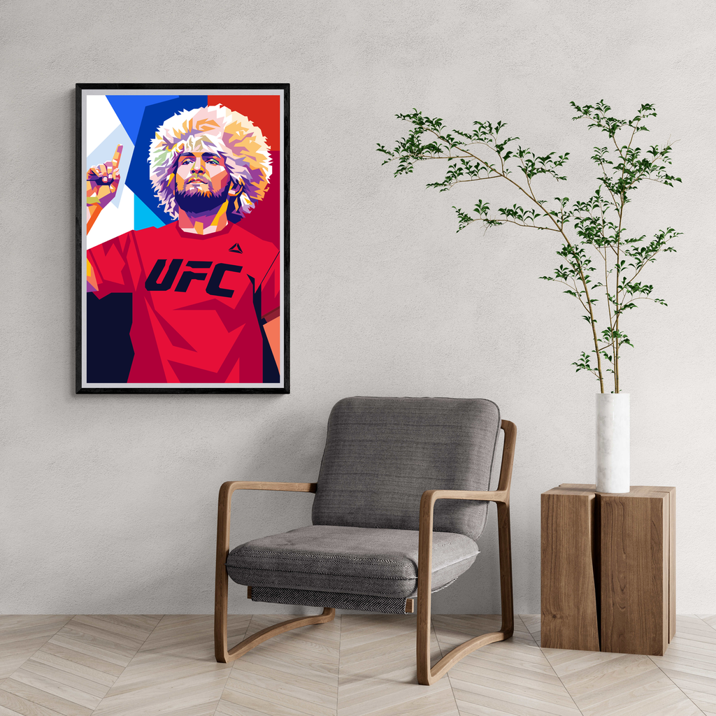 Khabib Nurmagomedov Muurdecoratie | UFC Kampioen Wanddecoratie | MMA Vechter Poster | Sport Decoratie