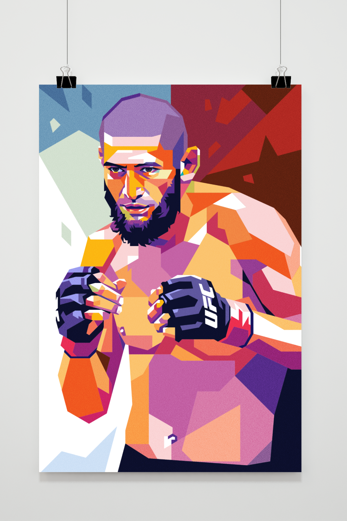 Khamzat Chimaev | MMA Poster | Inspirerende Wanddecoratie | Muurdecoratie voor Huis & Tuin Kunst