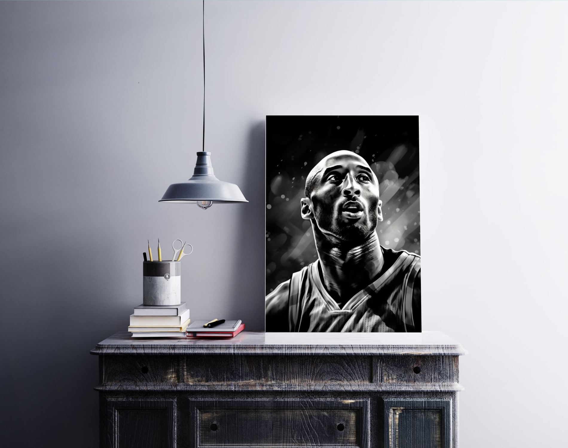 Kobe Bryant | Zwart-wit Poster | Iconisch Basketbal Muurdecoratie | Hoge Kwaliteit | Wanddecoratie