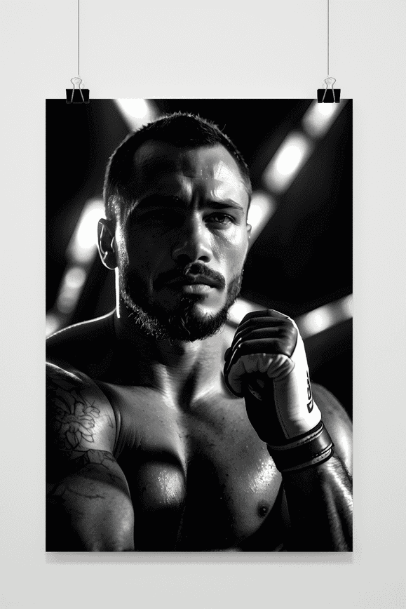 Free Fighter Black and White | Posters | Wanddecoratie | Muurdecoratie | Woondecoratie | Kunst