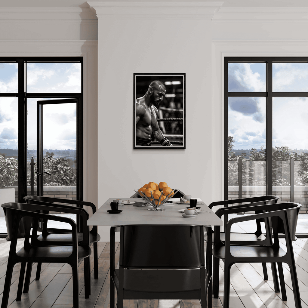 Black & White Boxer Dog | Poster | Muurdecoratie | Wanddecoratie | Dierenschilderij | Monochrome | Modern Interieur