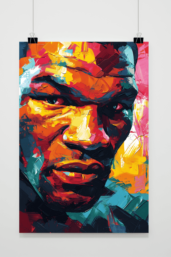 Mike Tyson | Kleurrijke Boks Legende Wanddecoratie | Watercolor Kunst Poster | Muurdecoratie Slaapkamer