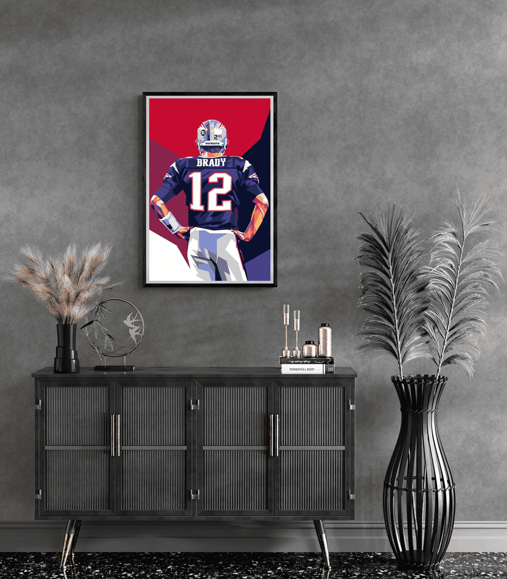 Tom Brady Poster Muurdecoratie | NFL Legend Wanddecoratie | Sports Wandkunst | Football Decor