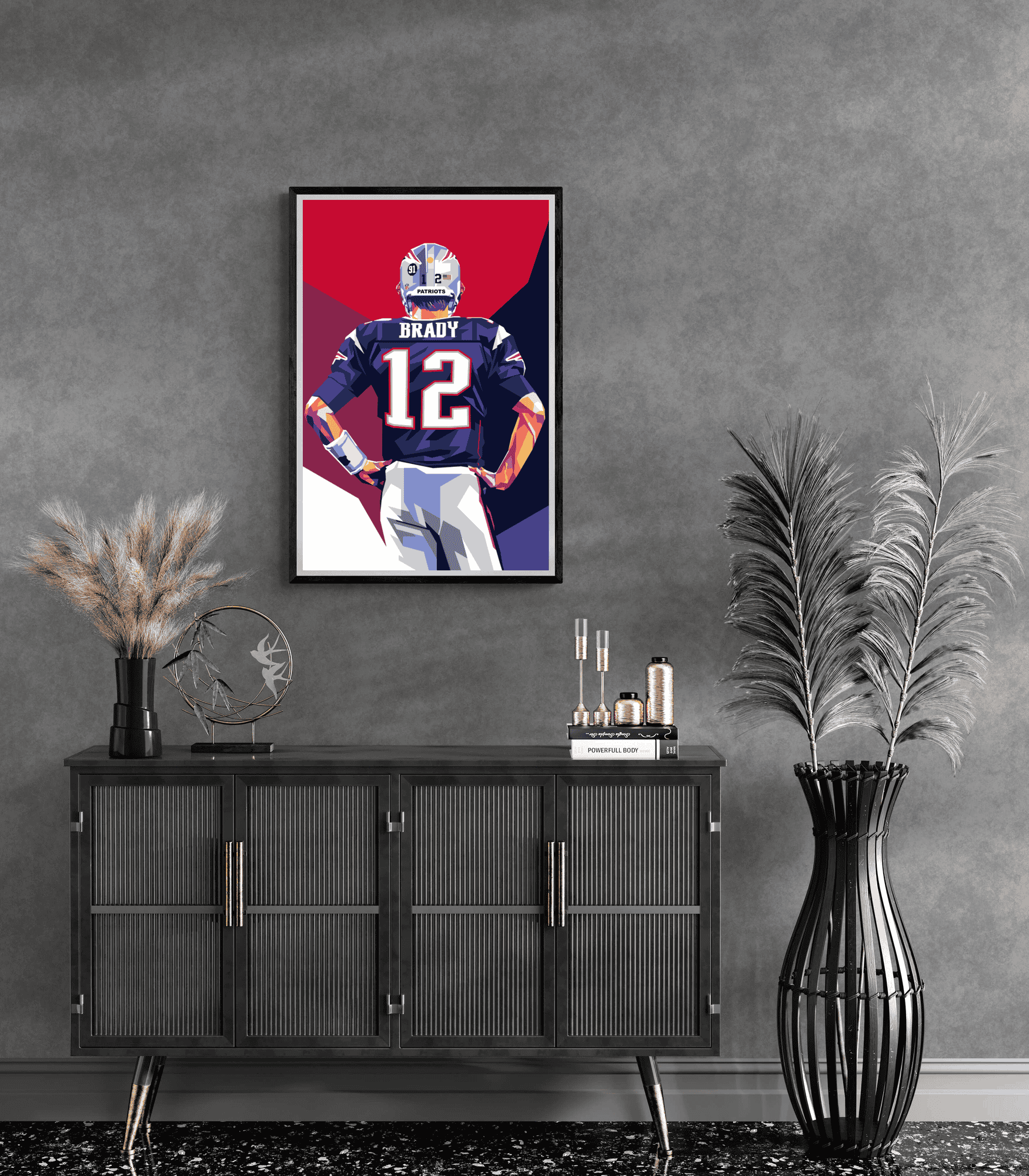 Tom Brady Poster Muurdecoratie | NFL Legend Wanddecoratie | Sports Wandkunst | Football Decor