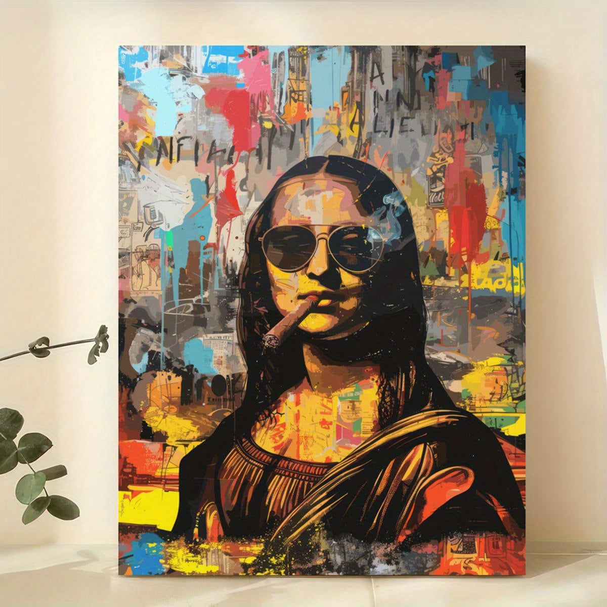 Mona Lisa Smoking Cigar | Modern Punk Renaissance Poster | Unieke Muurdecoratie | Vintage Wanddecoratie