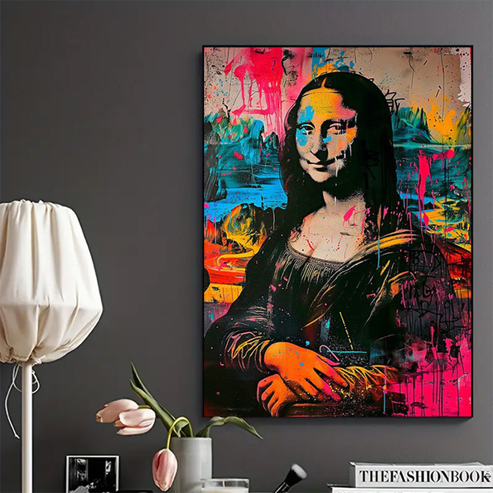 Mona Lisa Graffiti Art | Modern Punk Renaissance | Schilderijen Muurdecoratie | Street Style Wanddecoratie | Unieke Posters
