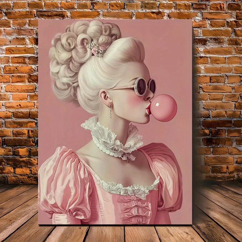 Funk Punk Poster | Vintage Bubble Gum Portret | Harley Quinn Kunst | Muurdecoratie | Wanddecoratie