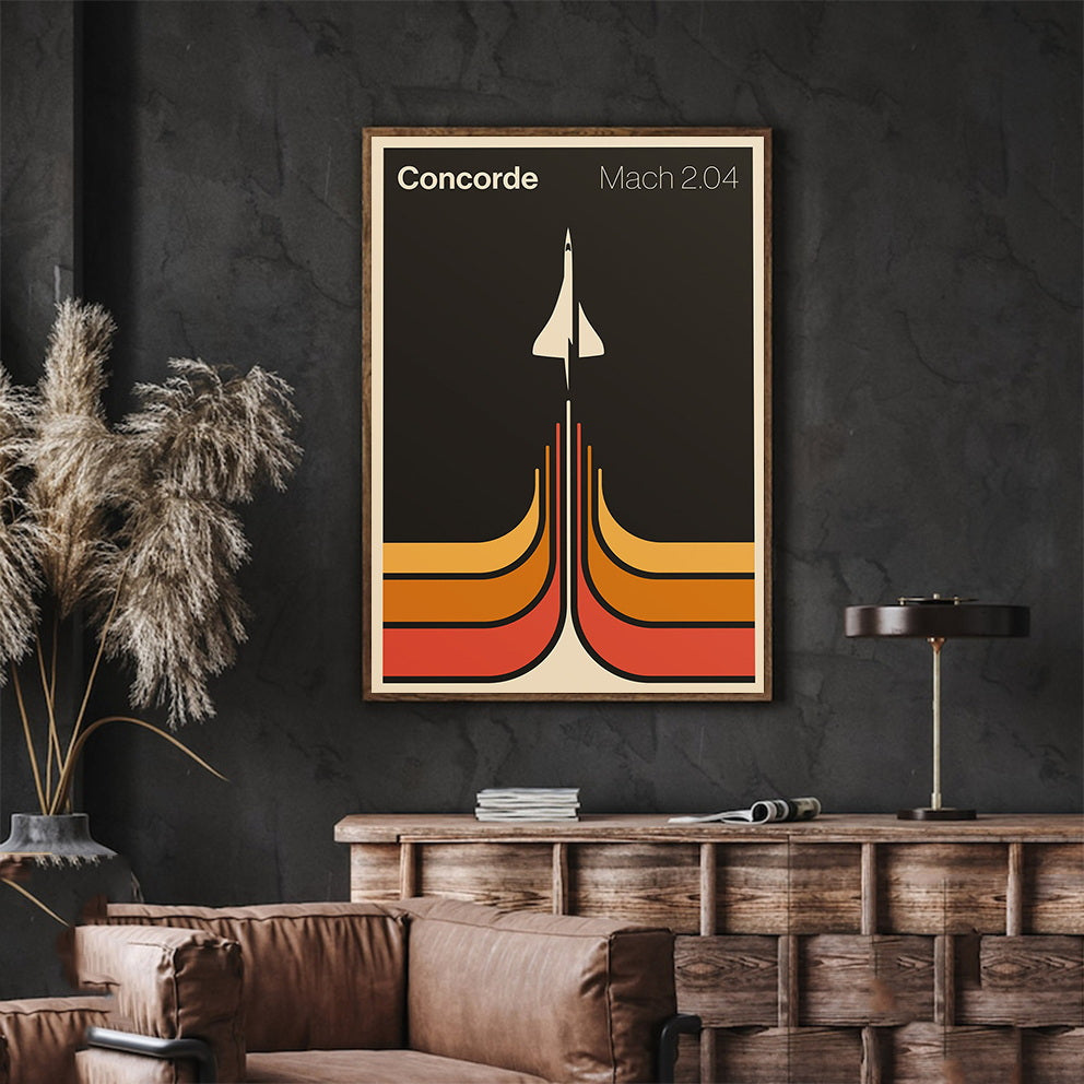 Concorde Mach 2.04 | Hypersonic Plane Poster | Muurdecoratie | Wanddecoratie | Bauhaus Design | Modern Kunst