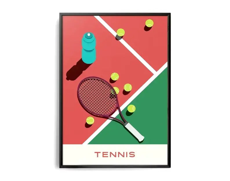 The Geometry of Victory | Tennis | Moderne Muurdecoratie | Sport Posters | Kunst aan de Wand | Wanddecoratie
