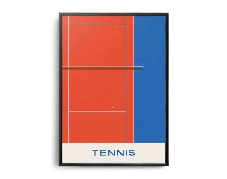 The Geometry of Victory | Sport Posters | Muurdecoratie Tennis | Wanddecoratie Kunstprint Gravel