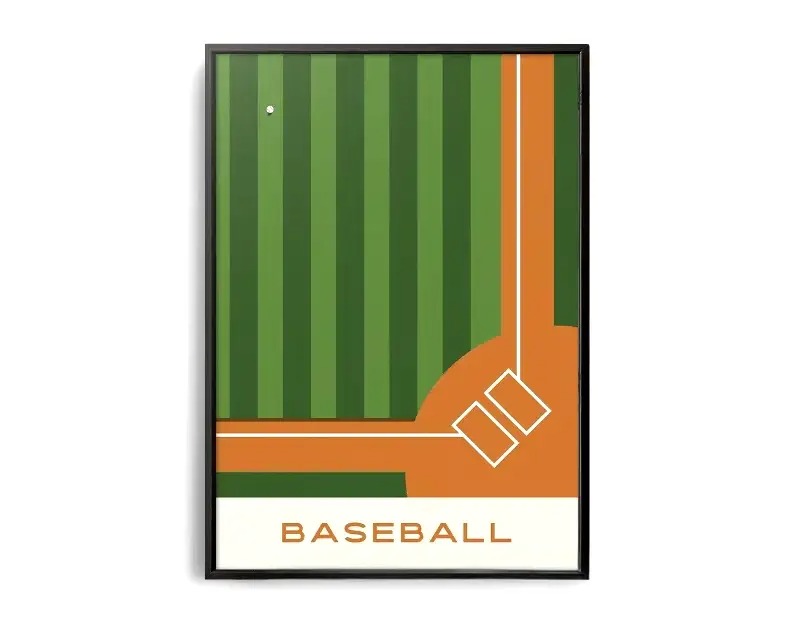 The Geometry of Victory | Muurdecoratie | Wanddecoratie | Sport Posters | Baseball kunst | Schilderijen