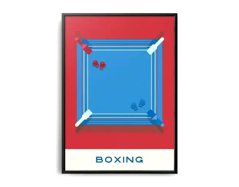 The Geometry of Victory | Muurdecoratie | Wanddecoratie | Sports | Poster | Boxing Ring | Schilderijen
