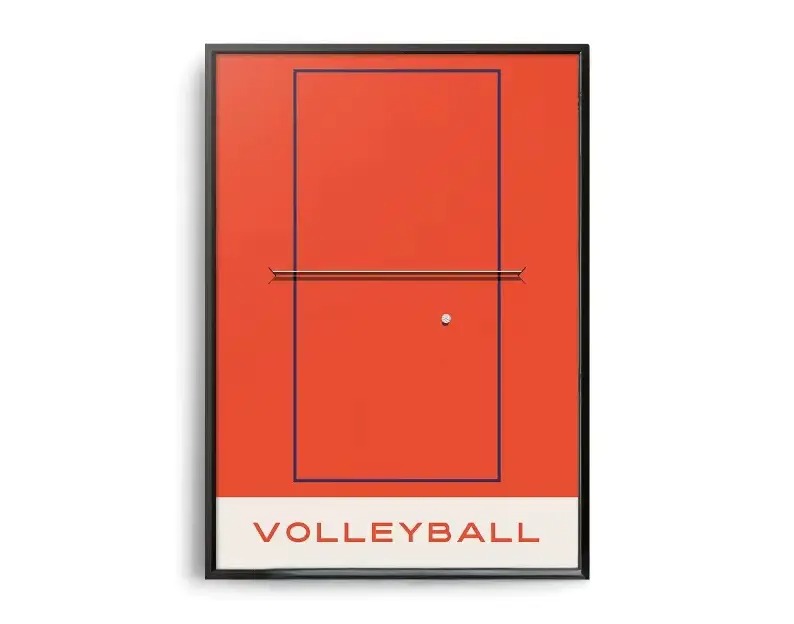 The Geometry of Victory | Muurdecoratie | Wanddecoratie | Sports Poster | Volleyball | Kunstwerk
