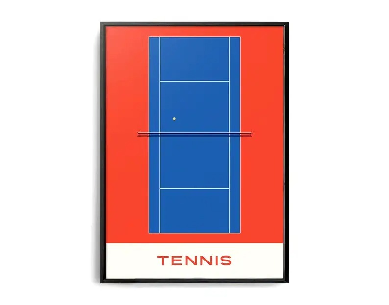 The Geometry of Victory | Sport Posters | Muurdecoratie Tennis | Wanddecoratie Kunst