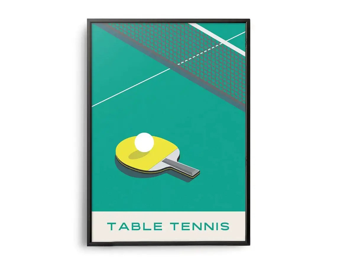 The Geometry of Victory | Muurdecoratie | Wanddecoratie | Sports Poster | Tafeltennis