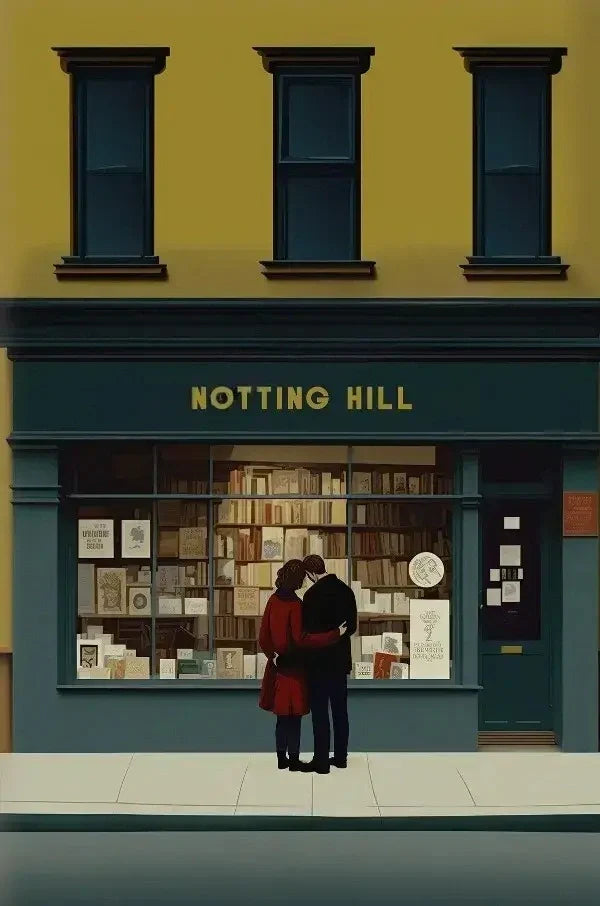 Notting Hill Poster | William Thacker Illustraties | Romantische Film Decoratie | Muurdecoratie Schilderijen | Roger Michell Kunst