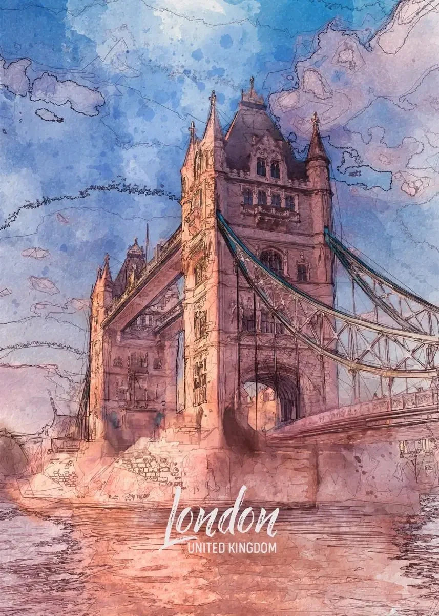 Tower Bridge Posters | Historische Bruggen | Britse Architectuur | Londen | Victoriaanse Tijdperk Muurdecoratie