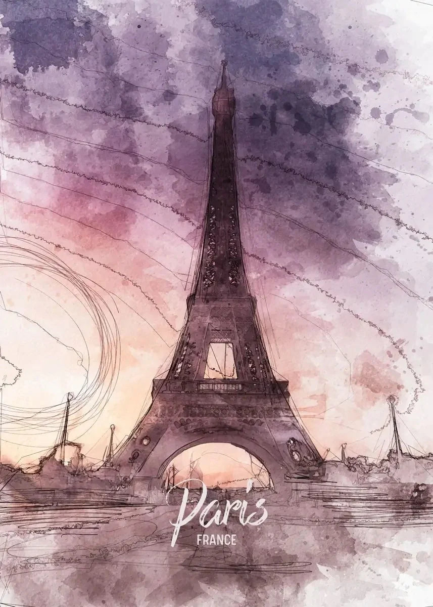 Eiffel Tower Poster | Paris Muurdecoratie | Franse Wanddecoratie | 19e Eeuw Ingenieurswonder | Iconische Structuren Schilderijen