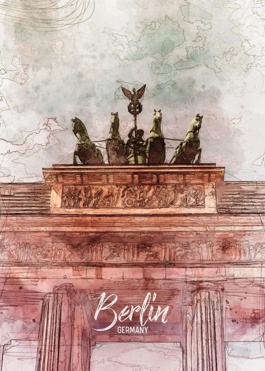 Brandenburg Gate | Neoclassicistische Muurdecoratie | Berlijnse Architectuur | Duitse Historische Posters