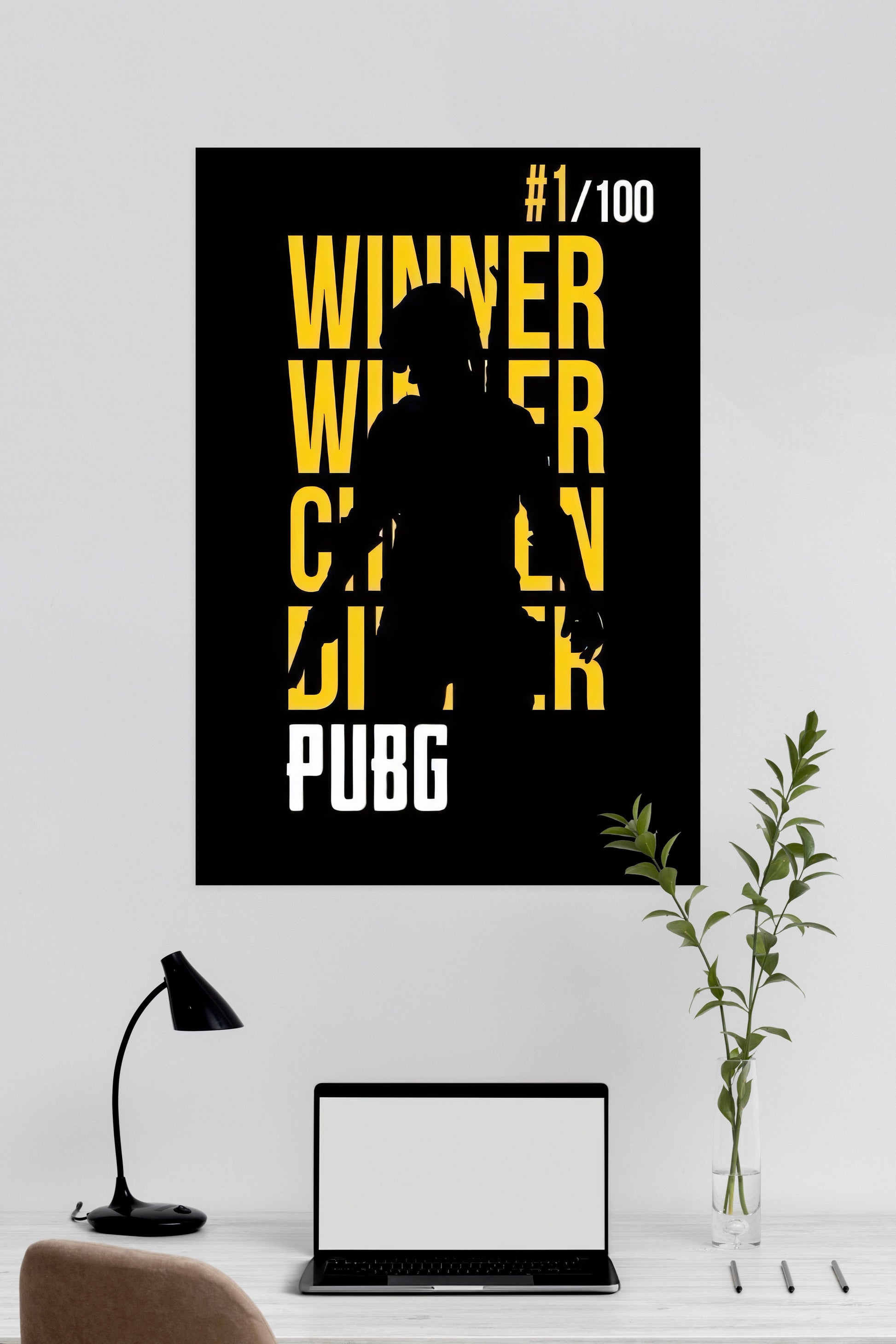 CHICKEN DINNER PUBG | Muurdecoratie voor gamers | Wanddecoratie | Posters en visuele kunst | Schilderijen