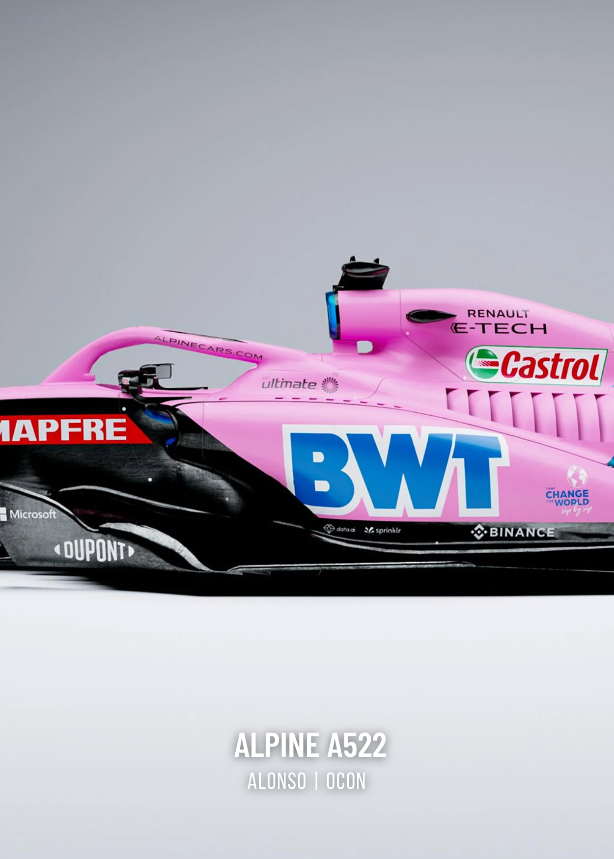 3-delige wanddecoratie | Formule 1-racewagenposter | Alpine F1-team | Hoogwaardige print | Woondecoratie