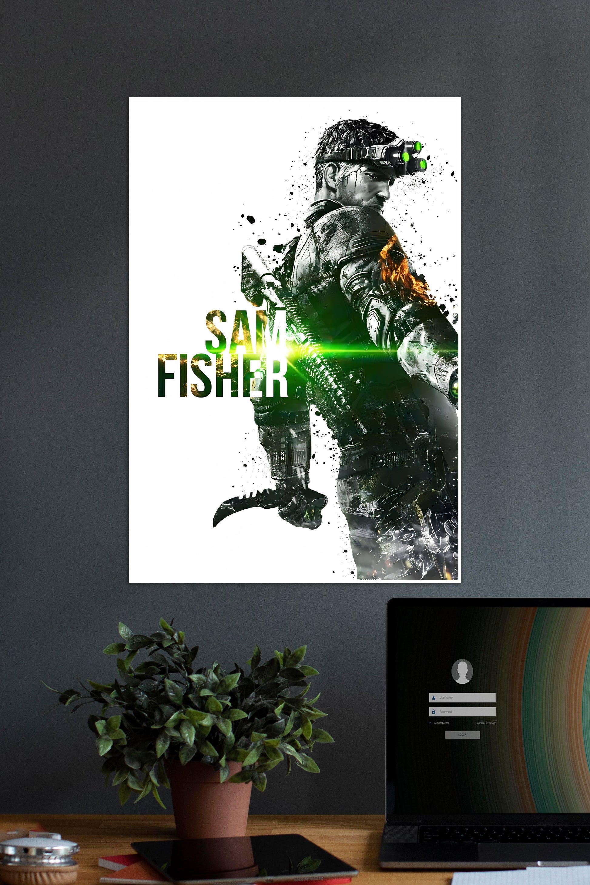 Sam Fisher Splinter Cell Poster | Muurdecoratie | Wanddecoratie | Kunst | Game Posters | Visuele Kunst