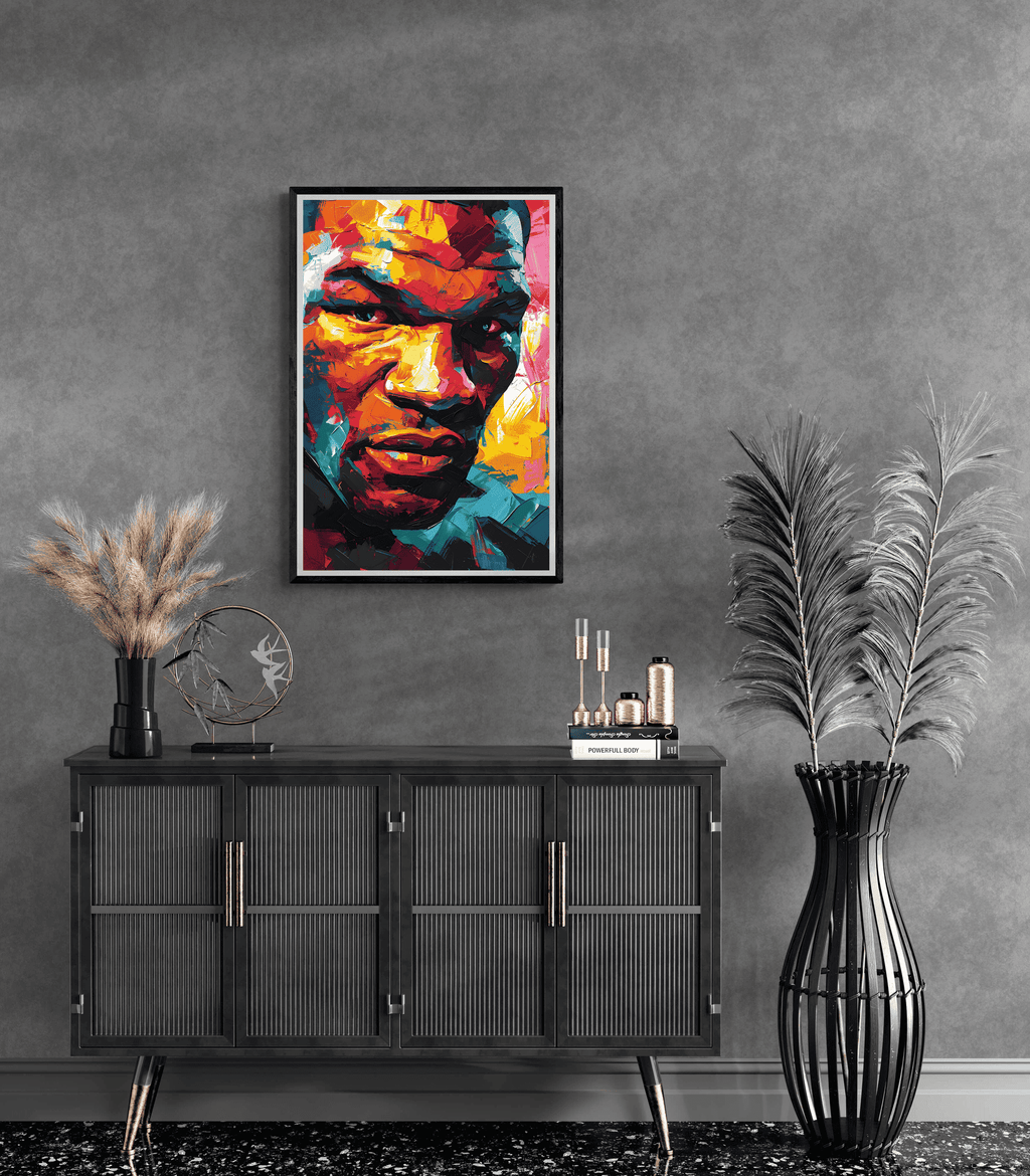Mike Tyson | Kleurrijke Boks Legende Wanddecoratie | Watercolor Kunst Poster | Muurdecoratie Slaapkamer