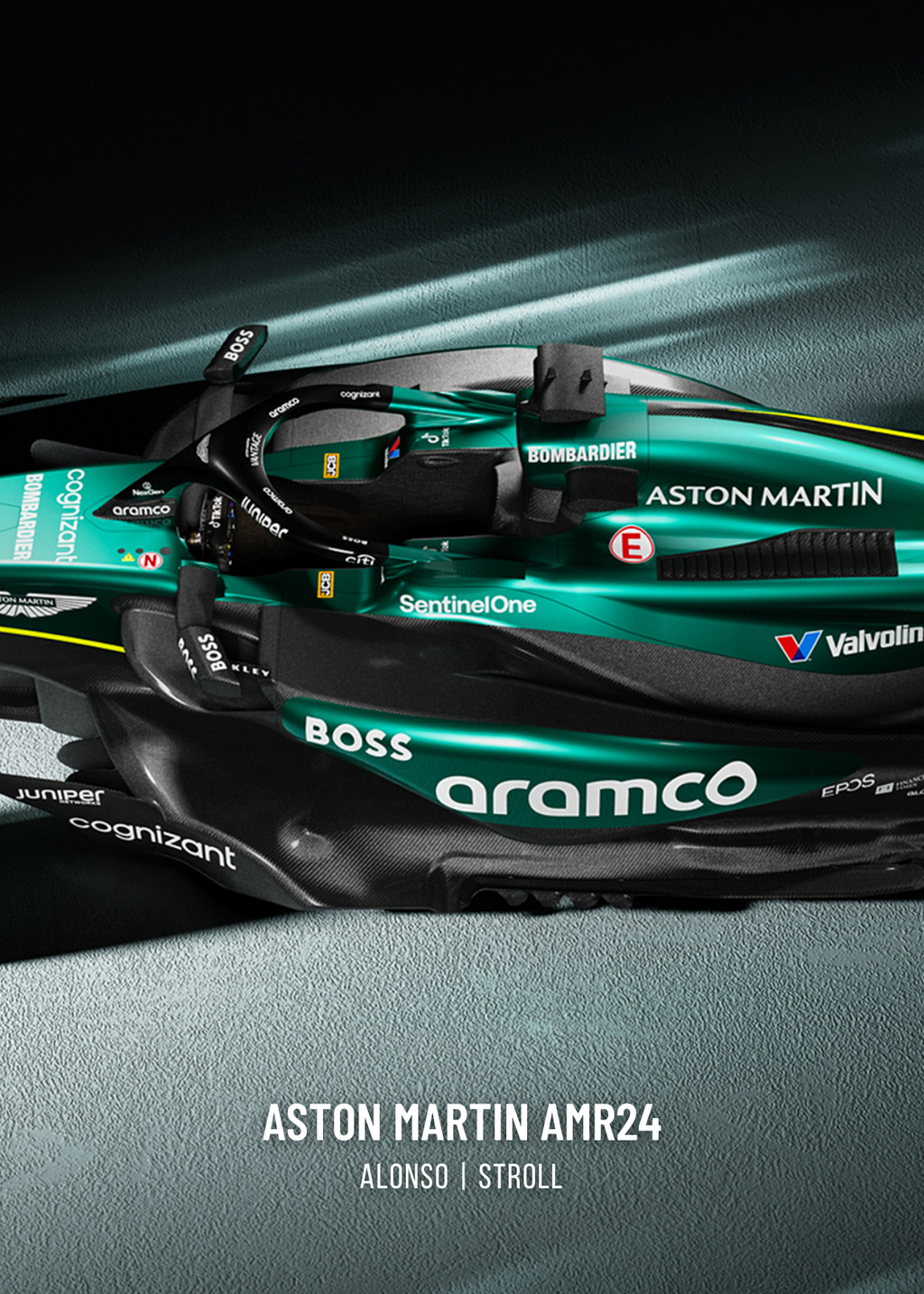3-delige Formule 1-autoposter | Aston Martin AMR | Driedelige racekunstwerk | Prachtige wanddecoratie | F1-cadeau-idee