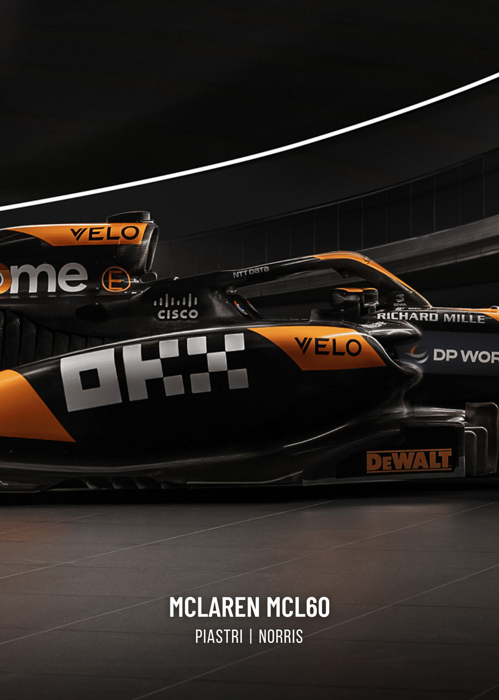 3-delige wanddecoratie | McLaren F1-autoposterset | Modern racedesign | Oscar Prastri-poster | Formule 1-wanddecoratie | Lando Norris | Woondecoratie F1-liefhebber cadeau
