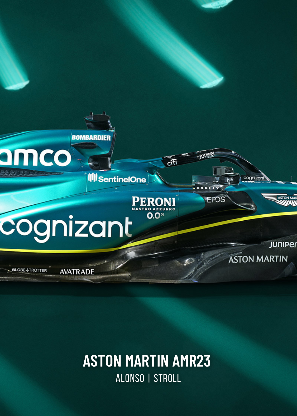 3-delige posterset | Formule 1 | Aston Martin F1-autokunst | Drievoudige wanddecoratie | Racewagenprint