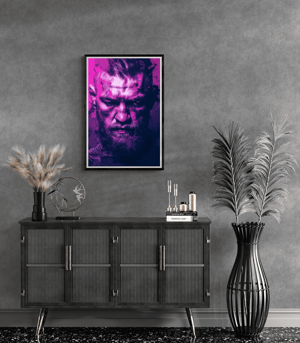 Conor McGregor Poster | MMA Wanddecoratie | Paarse Muurdecoratie | Sport Idool Kunst | Muurdecoratie