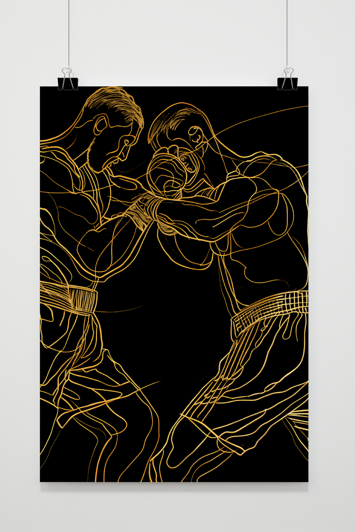 Boks Lijnen Poster | Abstracte Geometrische Wanddecoratie | Muurdecoratie voor Woonkamer & Kantoor Decoratie