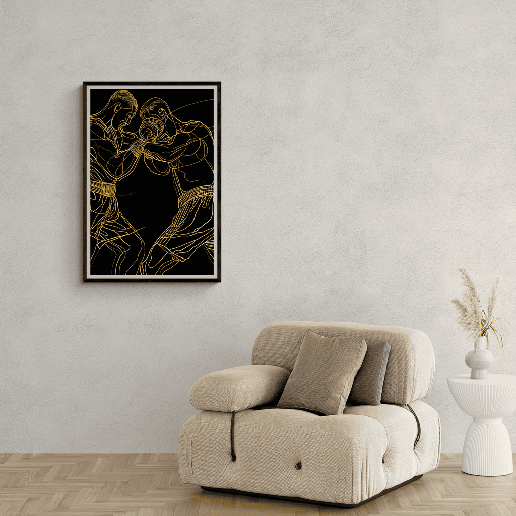 Boks Lijnen Poster | Abstracte Geometrische Wanddecoratie | Muurdecoratie voor Woonkamer & Kantoor Decoratie
