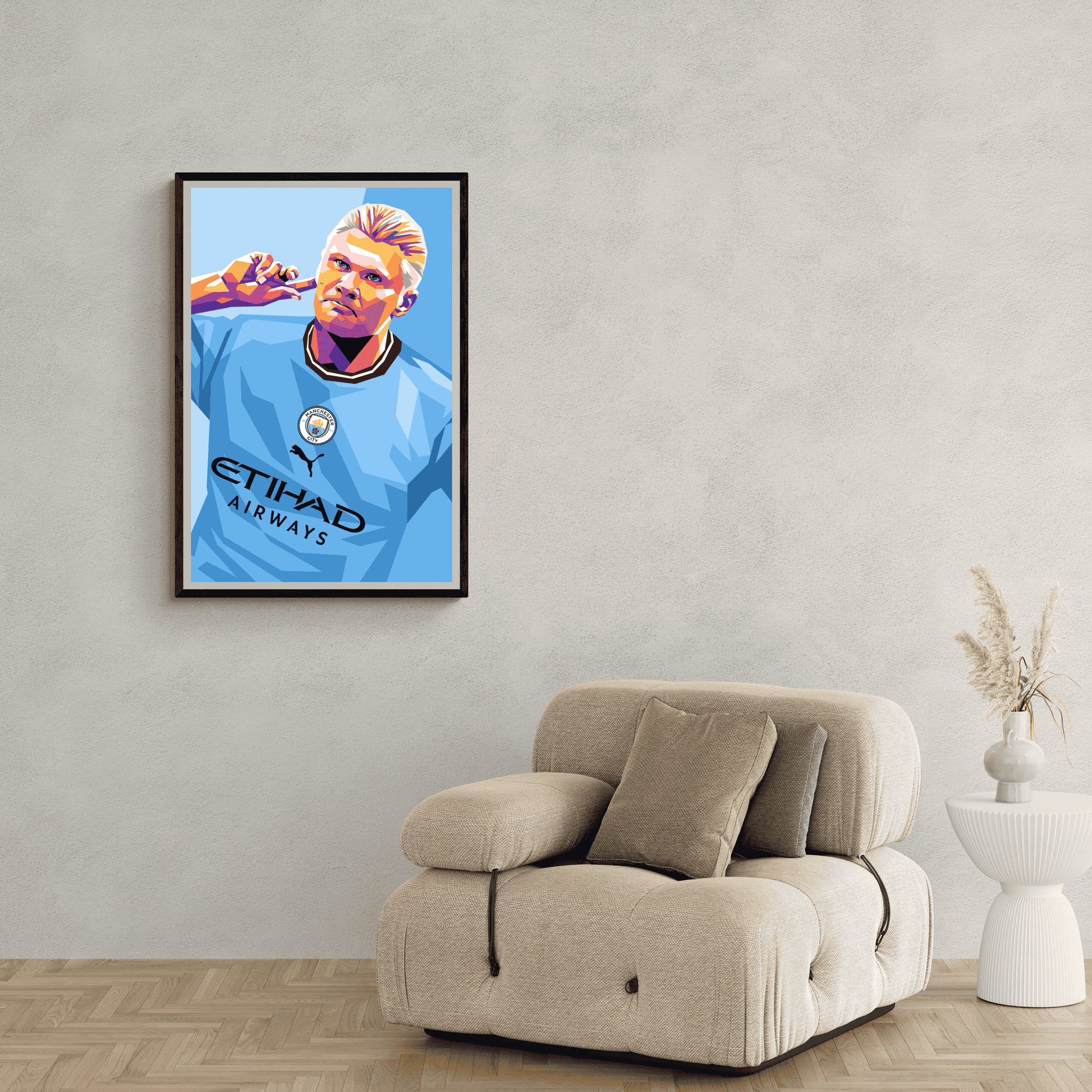 Erling Haaland Poster | Voetbal Wanddecoratie | Muurdecoratie | Sport Kunstwerk | Europese Voetbal Muurkunst | Doelpuntenmaker Kunst | Fans Geschenk Idee | Muurdecoratie voor Sportliefhebbers